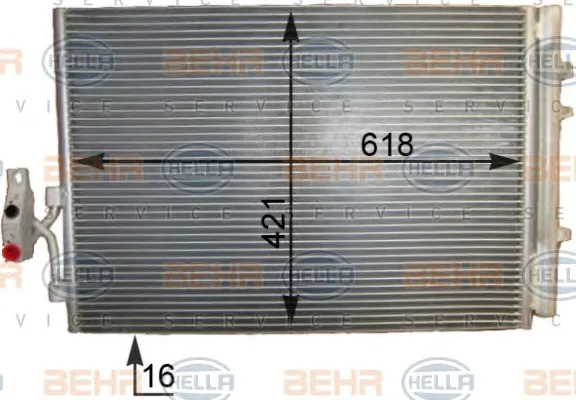 8FC 351 343-181 BEHR/HELLA/PAGID Радиатор кондиционера (фото 1)