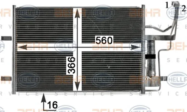 8FC 351 343-321 BEHR/HELLA/PAGID Радиатор кондиционера (фото 1)
