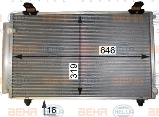 8FC 351 343-601 BEHR/HELLA/PAGID Радиатор кондиционера (фото 1)