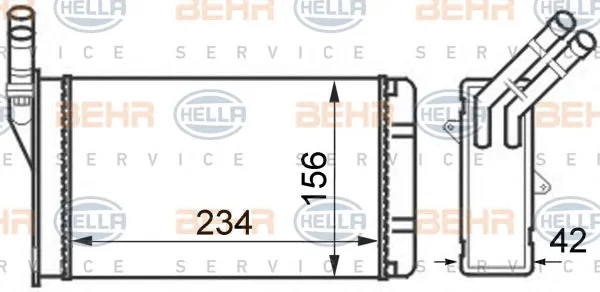 8FH 351 024-301 BEHR/HELLA/PAGID Радиатор отопителя салона (фото 1)
