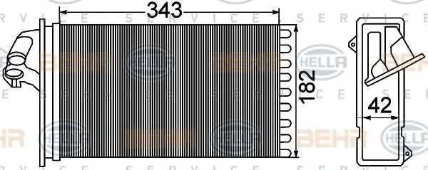 8FH 351 308-431 BEHR/HELLA/PAGID Радиатор отопителя салона (фото 1)