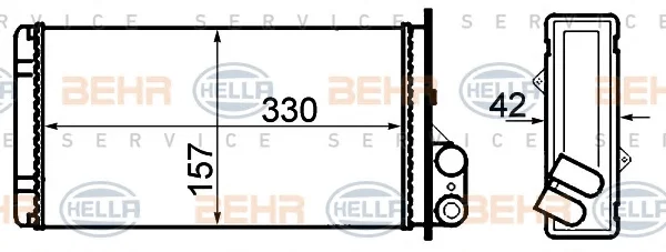 8FH 351 308-541 BEHR/HELLA/PAGID Радиатор отопителя салона (фото 1)