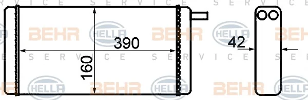 8FH 351 308-731 BEHR/HELLA/PAGID Радиатор отопителя салона (фото 1)