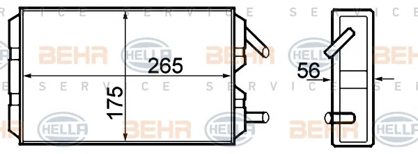8FH 351 308-751 BEHR/HELLA/PAGID Радиатор отопителя салона (фото 1)