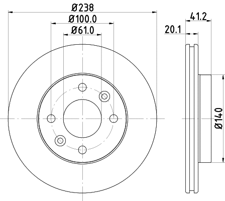 MDK0129 MINTEX Комплект тормозов, дисковый тормозной механизм (фото 2)