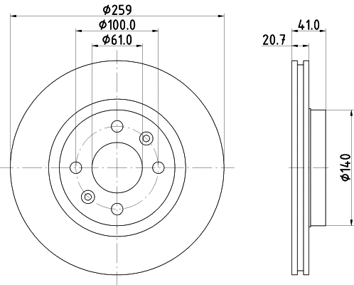 MDK0190 MINTEX Комплект тормозов, дисковый тормозной механизм (фото 2)