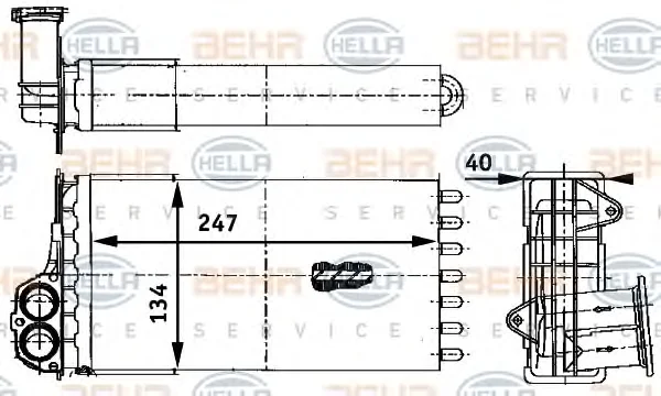 8FH 351 311-341 BEHR/HELLA/PAGID Радиатор отопителя салона (фото 1)