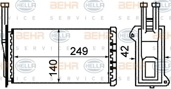 8FH 351 311-571 BEHR/HELLA/PAGID Радиатор отопителя салона (фото 1)