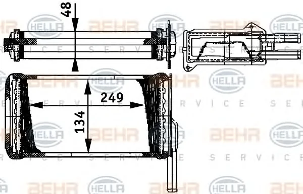 8FH 351 311-581 BEHR/HELLA/PAGID Радиатор отопителя салона (фото 1)