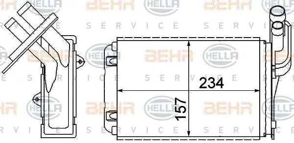 8FH 351 311-631 BEHR/HELLA/PAGID Радиатор отопителя салона (фото 1)
