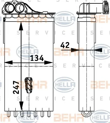 8FH 351 312-131 BEHR/HELLA/PAGID Радиатор отопителя салона (фото 1)