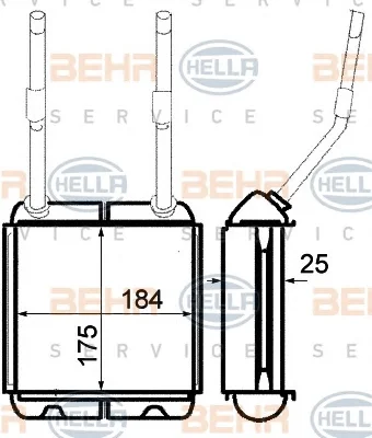 8FH 351 313-031 BEHR/HELLA/PAGID Радиатор отопителя салона (фото 1)