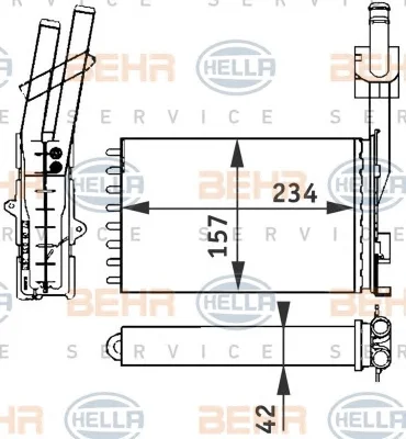 8FH 351 313-051 BEHR/HELLA/PAGID Радиатор отопителя салона (фото 1)