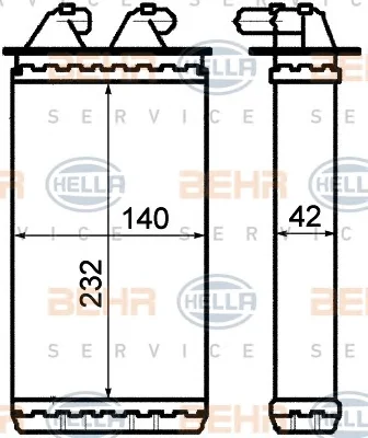 8FH 351 313-201 BEHR/HELLA/PAGID Радиатор отопителя салона (фото 1)