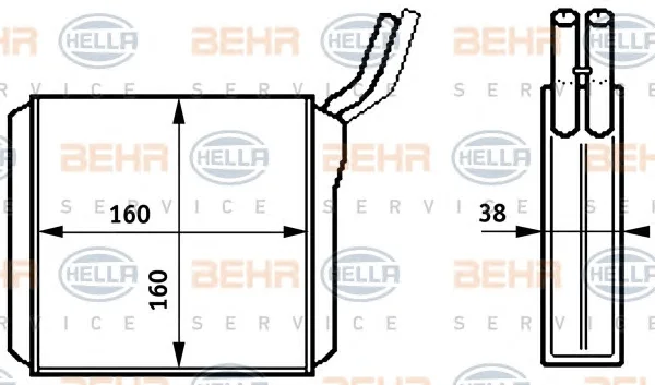 8FH 351 313-261 BEHR/HELLA/PAGID Радиатор отопителя салона (фото 1)