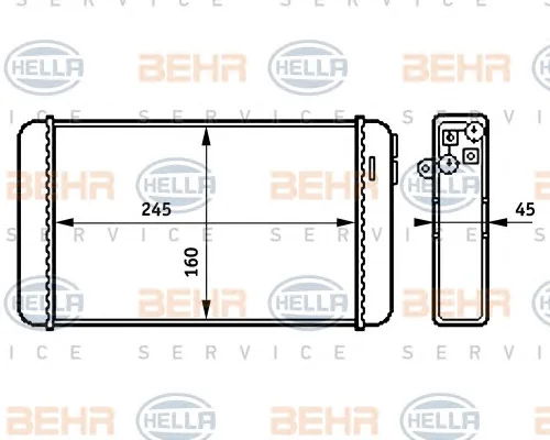 8FH 351 313-281 BEHR/HELLA/PAGID Радиатор отопителя салона (фото 1)