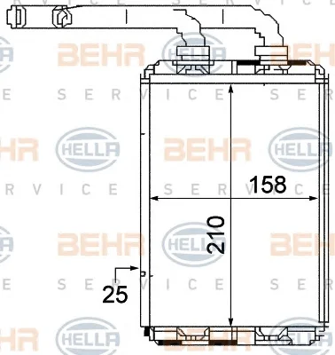 8FH 351 313-321 BEHR/HELLA/PAGID Радиатор отопителя салона (фото 1)