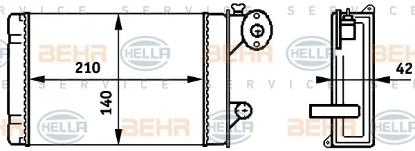 8FH 351 313-341 BEHR/HELLA/PAGID Радиатор отопителя салона (фото 1)