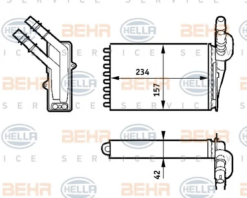 8FH 351 313-391 BEHR/HELLA/PAGID Радиатор отопителя салона (фото 1)