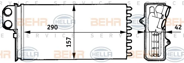 8FH 351 313-431 BEHR/HELLA/PAGID Радиатор отопителя салона (фото 1)