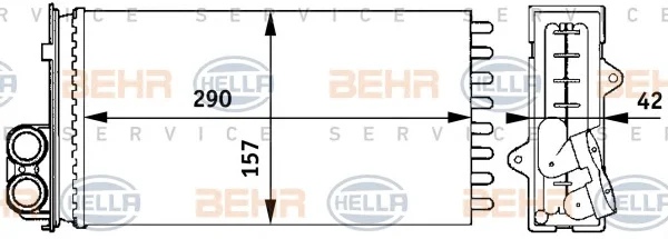 8FH 351 313-441 BEHR/HELLA/PAGID Радиатор отопителя салона (фото 1)