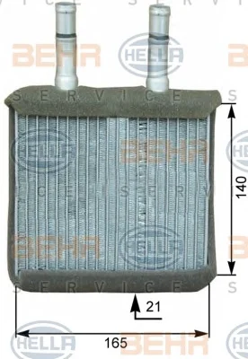 8FH 351 313-791 BEHR/HELLA/PAGID Радиатор отопителя салона (фото 1)