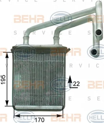 8FH 351 315-231 BEHR/HELLA/PAGID Радиатор отопителя салона (фото 1)