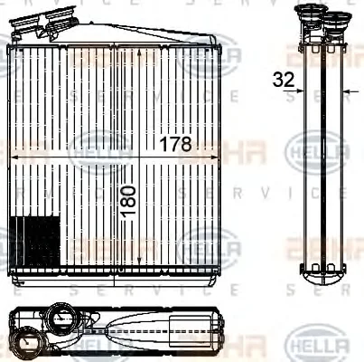 8FH 351 315-541 BEHR/HELLA/PAGID Радиатор отопителя салона (фото 1)