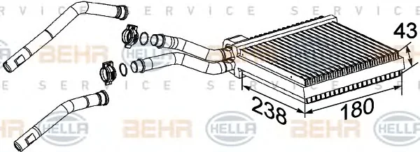 8FH 351 315-631 BEHR/HELLA/PAGID Радиатор отопителя салона (фото 1)