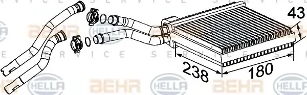 8FH 351 315-641 BEHR/HELLA/PAGID Радиатор отопителя салона (фото 1)
