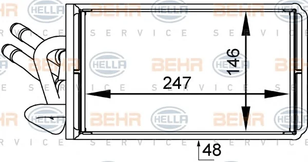 8FH 351 333-041 BEHR/HELLA/PAGID Радиатор отопителя салона (фото 1)