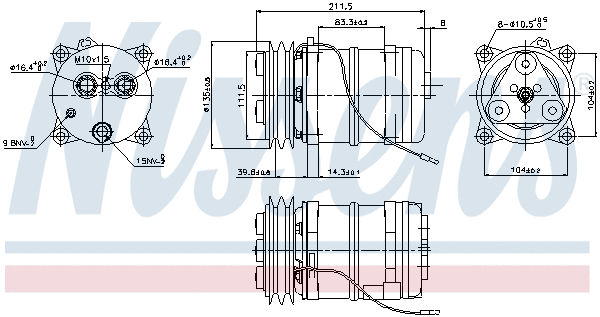 899914 NISSENS Компрессор, кондиционер (фото 5)