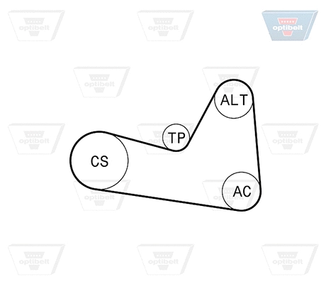 6 PK 1200KT1 OPTIBELT Поликлиновой ременный комплект (фото 3)