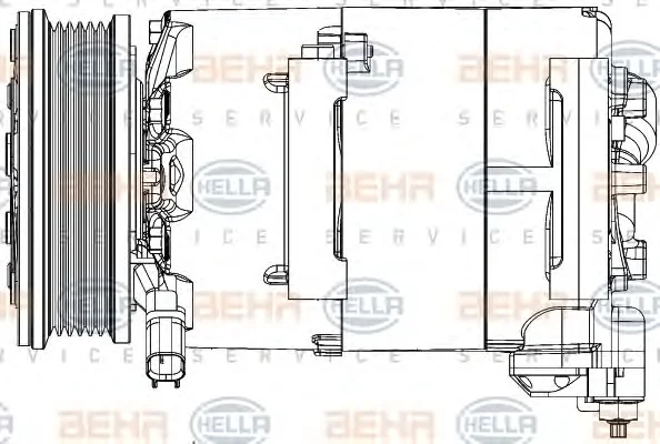 8FK 351 334-441 BEHR/HELLA/PAGID Компрессор кондиционера (фото 4)