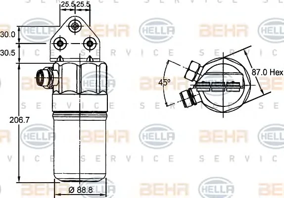 8FT 351 192-381 BEHR/HELLA/PAGID Осушитель кондиционера (фото 1)