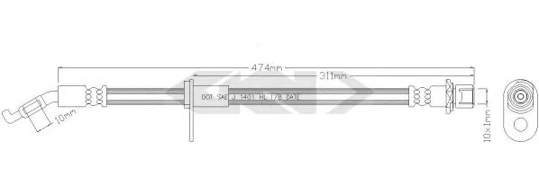 338535 GKN SPIDAN/LOEBRO Тормозной шланг (фото 1)
