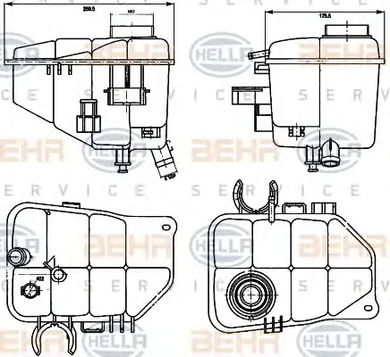 8MA 376 755-221 BEHR/HELLA/PAGID Расширительный бачок охлаждающей жидкости (фото 1)