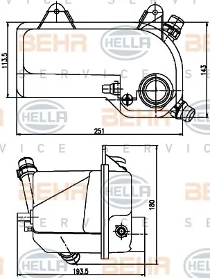 8MA 376 789-721 BEHR/HELLA/PAGID Расширительный бачок охлаждающей жидкости (фото 1)