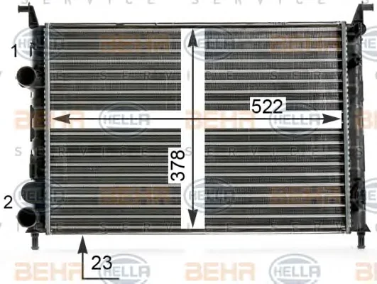 8MK 376 700-251 BEHR/HELLA/PAGID Радиатор охлаждения двигателя (фото 1)