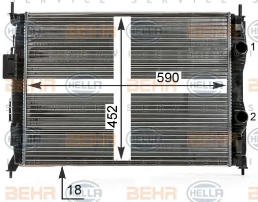 8MK 376 700-321 BEHR/HELLA/PAGID Радиатор охлаждения двигателя (фото 1)