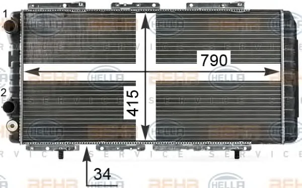 8MK 376 700-554 BEHR/HELLA/PAGID Радиатор охлаждения двигателя (фото 1)