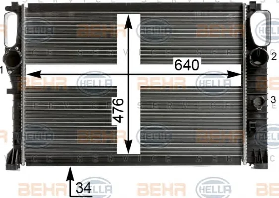 8MK 376 700-604 BEHR/HELLA/PAGID Радиатор охлаждения двигателя (фото 1)