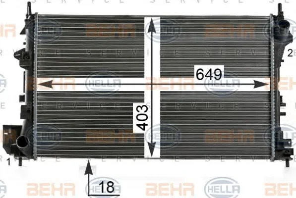 8MK 376 700-661 BEHR/HELLA/PAGID Радиатор охлаждения двигателя (фото 1)