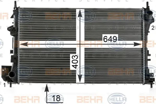 8MK 376 700-664 BEHR/HELLA/PAGID Радиатор охлаждения двигателя (фото 1)