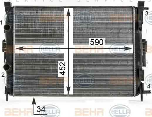 8MK 376 700-684 BEHR/HELLA/PAGID Радиатор охлаждения двигателя (фото 1)