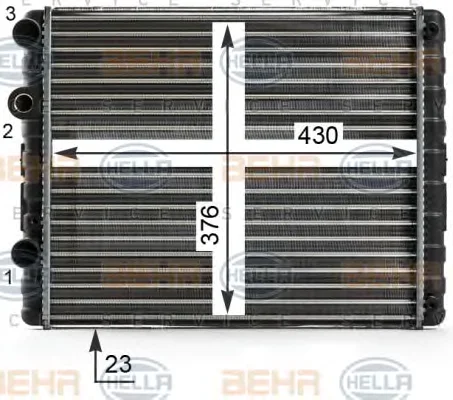 8MK 376 700-691 BEHR/HELLA/PAGID Радиатор охлаждения двигателя (фото 1)