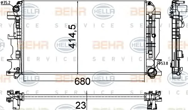 8MK 376 701-361 BEHR/HELLA/PAGID Радиатор охлаждения двигателя (фото 1)