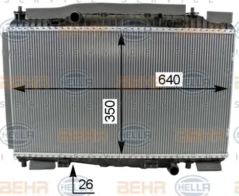 8MK 376 701-651 BEHR/HELLA/PAGID Радиатор охлаждения двигателя (фото 1)
