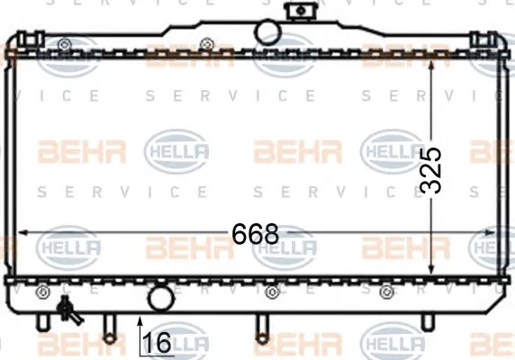 8MK 376 704-551 BEHR/HELLA/PAGID Радиатор охлаждения двигателя (фото 1)