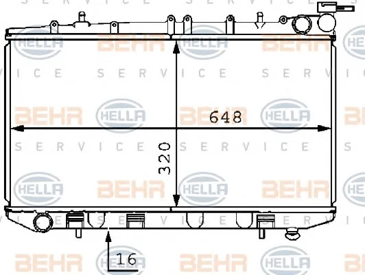 8MK 376 704-701 BEHR/HELLA/PAGID Радиатор охлаждения двигателя (фото 1)